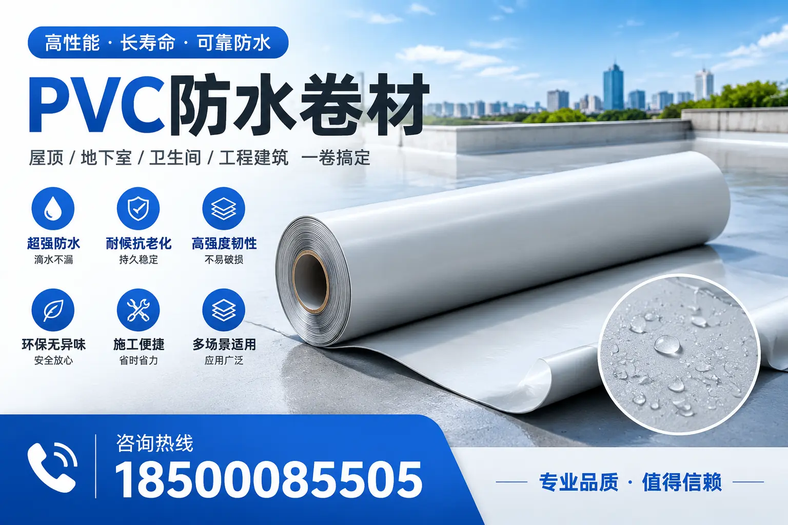 PVC防水卷材的防水效果评测，适合大理的科学依据